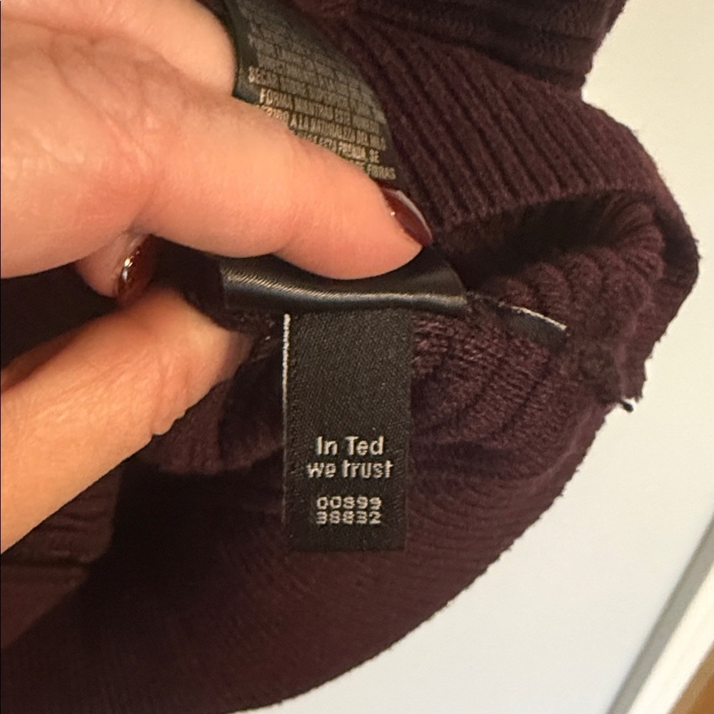 Ted Baker Men's Dark Red Zip-Up Mock Neck Long Sleeve Cardigan XL - Picture 10 of 13